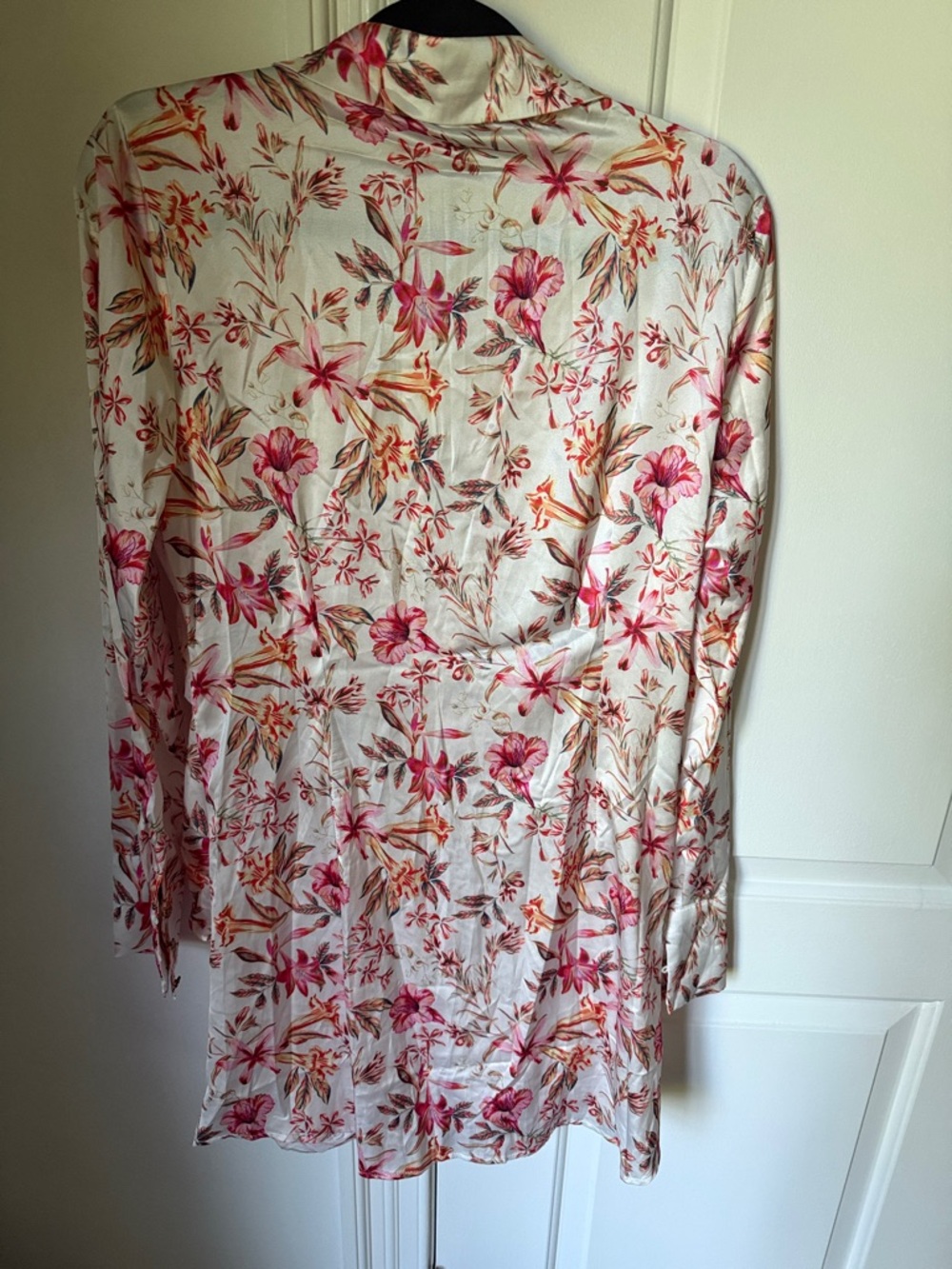 RNWY Cream with Pink mini dress and Coral Floral Print and Twist Front - Picture 5 of 7